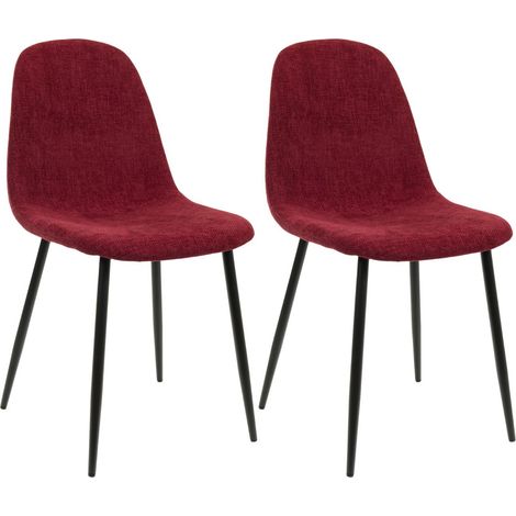 Chaises avec pieds en métal et assises en tissu (lot de 2) - ZELIE (1/4)