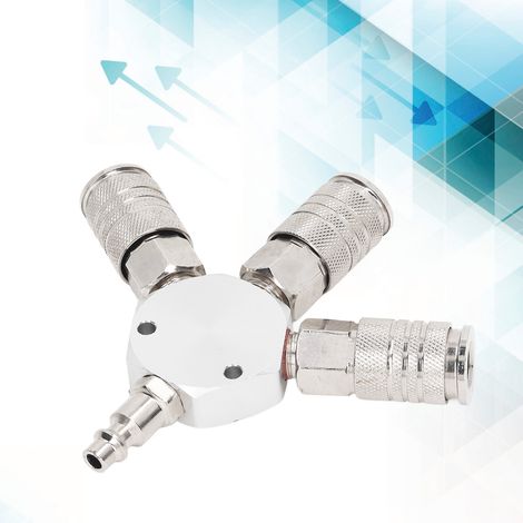 Raccord en T américain 1/4" NPT, raccord rapide pneumatique en T à quatre voies (1/5)