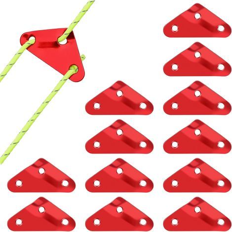Tendeur de Corde, 12 pièces Tendeur de Corde Camping en Alliage d'Aluminium, Guyline Tendeurs Ajusteur de Corde, Tendeur de Tente, Corde Boucle Ajusteur pour Tente Bâche Randonnée (1/5)