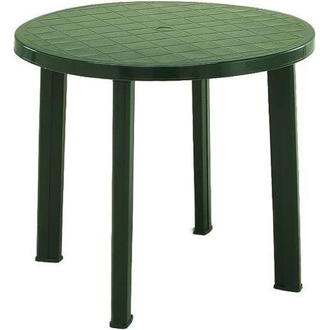 Tavolo rotondo in resina verde 90 cm - PROGARDEN Tondo (1/6)