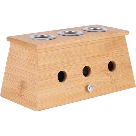 Lot de 3 Boîtes de Moxibustion en Bambou pour Massage Thérapeutique, Chauffe-Bâton d'Armoise, Support Brûleur à 3 Trous, Étui de Rangement Inclus (1/4)