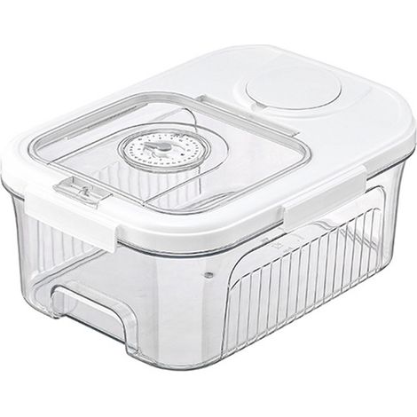 Boîte à riz de cuisine, transparente et hermétique, ouverture par pression, étanche aux insectes et à l'humidité, idéale pour le stockage de la farine et des céréales, petit format - blanc élégant (1/5)