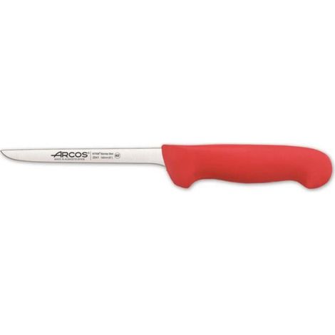 Couteau À Désosser - Lame 16 Cm - Acier Inoxydable Nitrum - Manche Polypropylène Rouge - Pour Viande - 1 Pièce