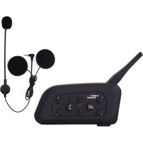 Intercom moto V6-1200 1200 m – Bluetooth étanche – 6 motards – Micro, oreillette (1/4)
