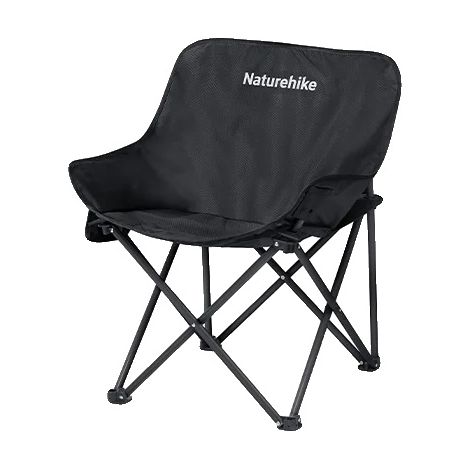 Chaise de camping, légère, dossier haut, Noir-M (1/2)