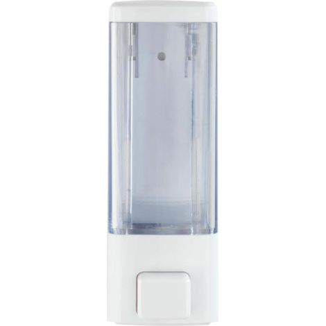 Capacité : 350 ML, 6x18,5x7,5cm,Distributeur de désinfectant et de Savon Blanc, Distributeur Mural hygiénique pour désinfectant, Savon Liquide etc., Fixer sans percer (1/5)