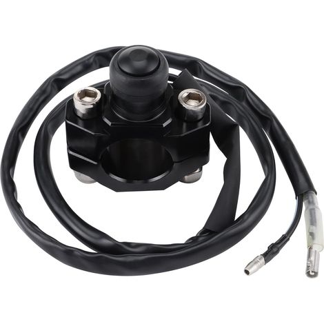 7/8" (22 mm) Lenker-Not-Aus-Schalter mit 2 Drähten, CNC-gefräst, als Ersatz für YZ250, YZ450, WR250, WR450 ATV, Roller, Quad, Motorrad und Dirt Bike, Schwarz (1/5)