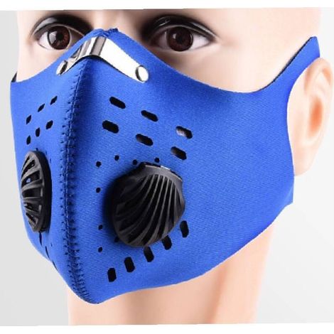 Masque de protection anti-pollution de qualité militaire Protège contre le smog, les gaz d'échappement, la poussière et le pollen blue (1/2)