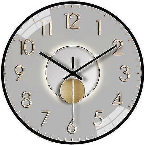 Horloge murale moderne de 20 cm (8 pouces) silencieuse, sans tic-tac, à piles, pour salon, chambre, cuisine, bureau ou salle de classe. (1/5)