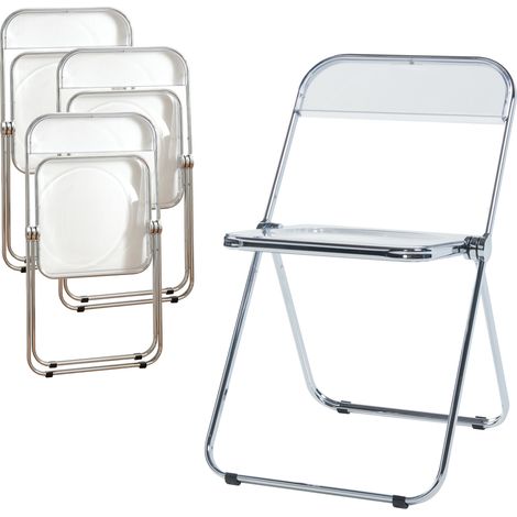 Klappstuhl Pornainen 4er Set Transparent [en.casa]