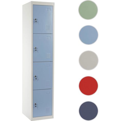 Meuble-classeur Boston T163, vestiaire, placard en métal, 180x38x45cm vert (1/5)