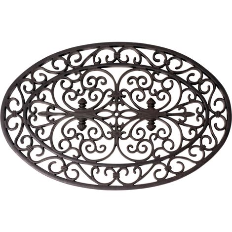 Paillasson ovale en caoutchouc - Noir - L 70 x P 46cm - Livraison gratuite (1/3)