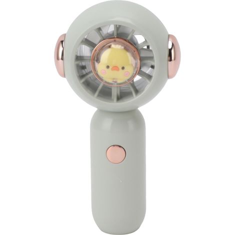 Ventilateur portable à main rechargeable par USB, motif animal, silencieux et réglable, vert, idéal pour les voyages et les activités de plein air. (1/5)
