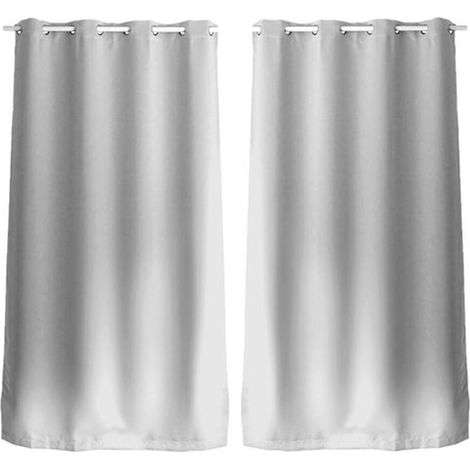 Lot de 2 Rideaux uni avec œillets (1/3)