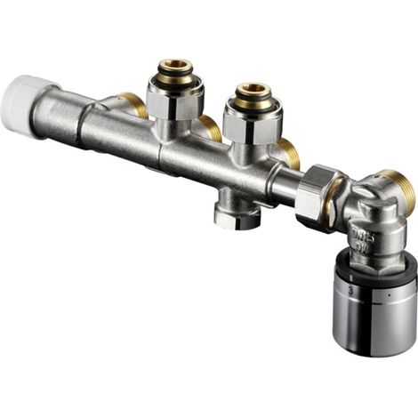 Oventrop Anschlussarm. Multiblock T-RTL G 3/4 ÜMxG 3/4 AG, Eckform (1/2)