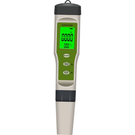 Testeur Qualité Eau 5 en 1 pH/TDS/EC/Sel/Température - Compteur Numérique PPM avec Écran Rétroéclairé pour Piscine, Hydroponie, Filtre à Eau et Aquarium (Modèle 9902)-lsw