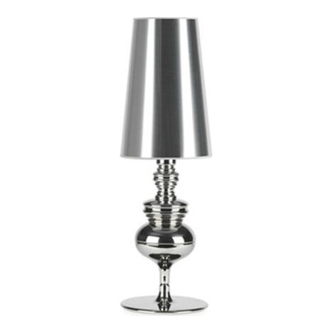 Lámpara decorativa de estilo europeo para salón, lámpara de mesa, lámpara de mesilla de noche pequeña, color plata, 15 x 46 cm.
