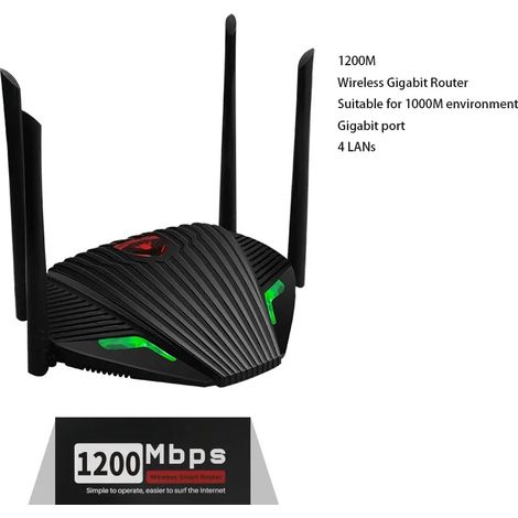 Routeur Wi-Fi double bande 2,4 et 5 GHz (norme européenne 1200M) avec antenne externe (1/5)