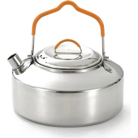Bouilloire à eau de Camping, théière Portable en acier inoxydable, théière de voyage avec poignée pour pique-nique, pêche, sac à dos (1/5)