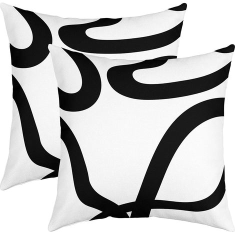Lot De 2 Housses de Coussin Géométrique Géométrie Moderne Respirable Taies d'oreiller 60x60cm Neutral Art Housse Coussin Art Abstrait Taie Oreiller pour Salon Cuisine (1/5)