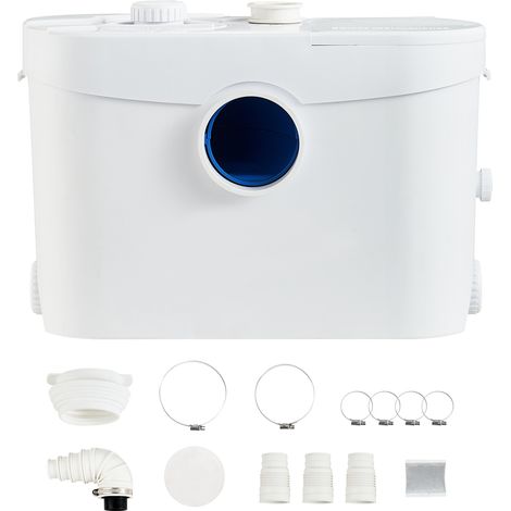 Mophorn Pompa maceratrice 700W 9600L/h Portata 32,8ft/10m Prevalenza Pompa di sentina per fognatura 3 ingressi acqua per WC Seminterrato Cucina Lavello Doccia Vasca da bagno Smaltimento acque reflue (1/5)