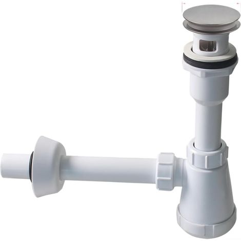 White plastic sink drain plug for European-style washbasin (1/5)