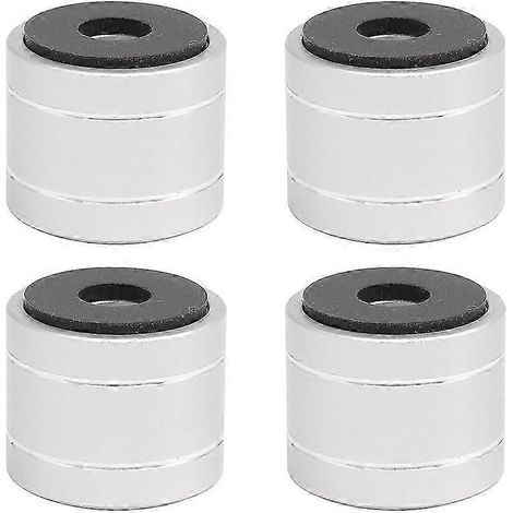 Pieds d'isolation, amortisseur de support, pieds d'isolation pour haut-parleurs, compatibles avec platine vinyle, radio, amplificateur CD, enceinte acoustique, argent. (1/5)