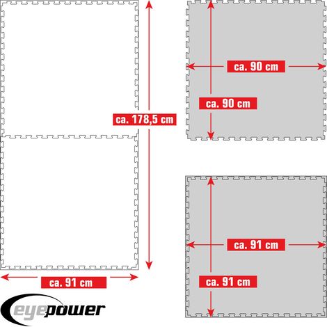 1,6 m² Suelo Gym 2cm - Juego de 2 Esterillas 90x90cm - Alfombra Goma EVA Grande (1/5)