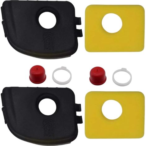 Boîtier de filtre à air 595660 avec filtre en mousse 799579 et amorce d'aspiration 594281 pour moteurs de tondeuse à gazon BS, boîtier en plastique robuste, jaune et noir, filtration efficace de la (1/5)