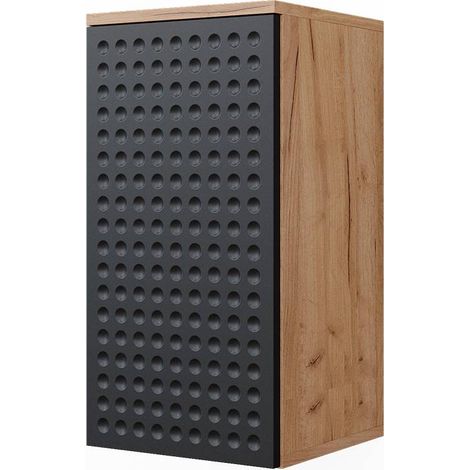 Badschrank Irma, Anthrazit gepunktet, 30 x 59 cm 2 Fächer, Badezimmer, Vicco