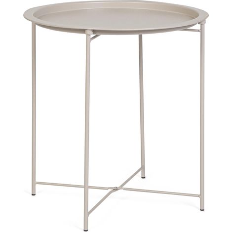 Tavolino Hilmar tortora/beige ø47x51 cm