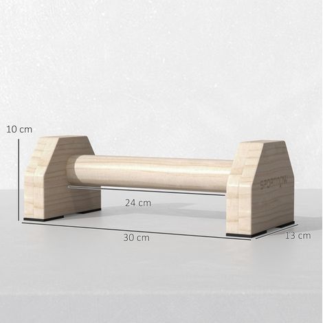 Barre per piegamenti 2 pezzi in legno di faggio, antiscivolo, 120 kg, 30 x 13 x 10 cm DESVIAE (1/5)