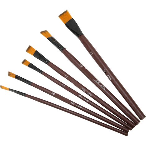 Ensemble de 6 pinceaux pour peinture à l'huile, aquarelle et maquillage (idéal pour Halloween). (1/5)