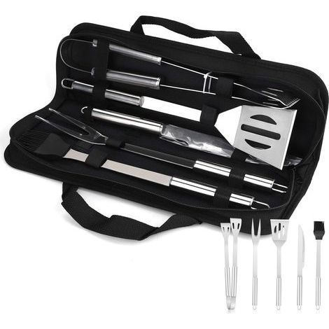 5Pcs Ustensiles Barbecue,Kit Barbecue Outil de Barbecue en Acier Inoxydable, Accessoire Barbecue, Ustensiles pour Barbecue, Accessoires Barbecue pour Jardin, Extérieur, Randonnée, Grillades (1/5)