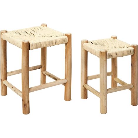 Lot De 2 Tabourets Gigognes Hamram - Home Deco Factory (1/5)
