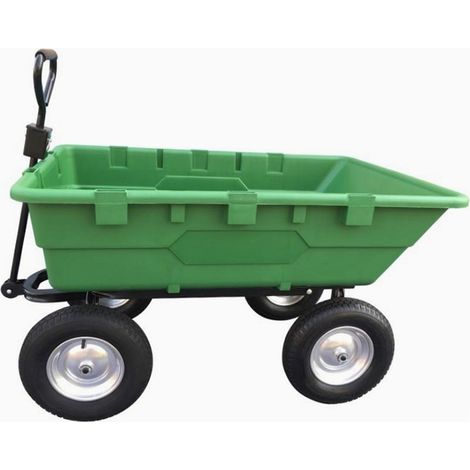 Werka Pro – Chariot remorque de jardin 225 litres – Charge maximale 500 kg – Charge de basculement 250 kg – Dimensions 147 x 83,5 x 112 cm