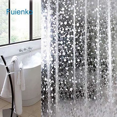 Rideau de douche Cailloux Gaufrés 180x180cm (1/4)