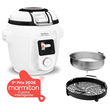 Moulinex – Multicuiseur Cookeo Infinity 6,5 L – 16 programmes – Cuisson sous pression, maintien au chaud, connecté Wi-Fi – Pour familles jusqu'à 7 personnes