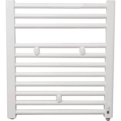 Sèche serviette salle de bain eau chaude FINIMETAL Tahiti 257 W blanc 55 x 50 Cm (1/5)
