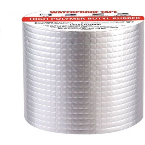 Ruban D Etanchéité Autocollant - Caoutchouc Butyle - Film Aluminium - Pour Toit Fissures Rebord Fenêtre - 10 Cm X 5 M (1/5)