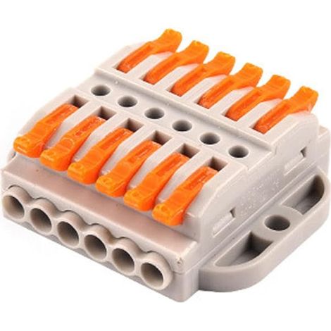 2/3/4/5/6/8/10/12 Pin Joint Connector End to End Clamp Compact Connection Clamp 0.08-4mm² Insulated Terminal Block Fast Type 22-6 (1/5)