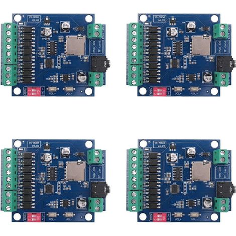 Module lecteur vocal MP3 4X DC 12V avec amplificateur de puissance, signal d'alarme, diffusion vocale, mode déclencheur, multi-mode (1/5)