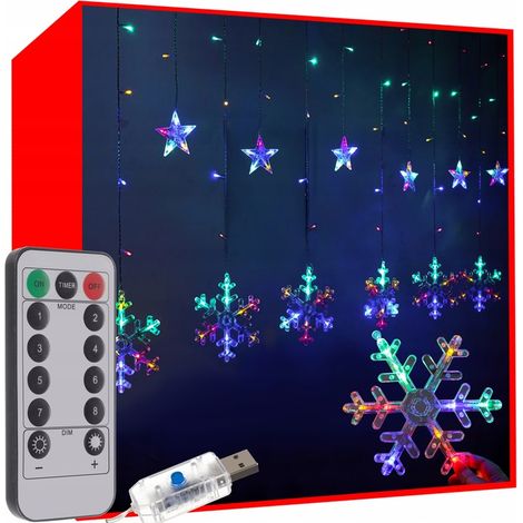 Luci natalizie per albero di Natale, tenda luminosa a 138 LED con stalattiti di ghiaccio, ghirlanda luminosa per esterni 2,5x1 m (1/5)