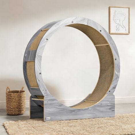Roue d'exercice pour chat en bois avec frein 91 cm (1/5)