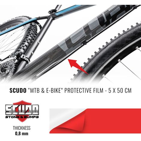 Pellicola Adesiva Scudo MTB &amp E-BIKE per Protezione Telaio Bici, Spessore 0,8 mm - Dimensione: 5 X 50 CM