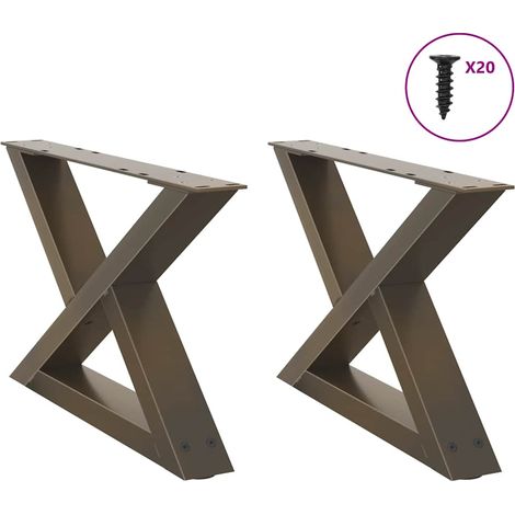 Couchtischbeine 2 Stk. Naturstahl 60x(30-31,3) cm Stahl