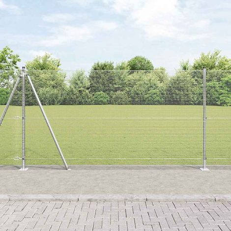 Zaunpfosten Silber 10 x 1,2 m (16 x 16 mm Netz) Stahl