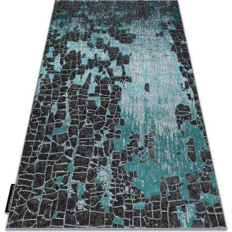 Modern DE LUXE Teppich 2079 vintage - Strukturell grün / Anthrazit green 140x190 cm