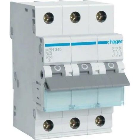 Disjoncteur électrique Hager MBN340 3 pôles 40 A