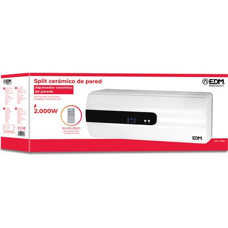 Calefactor split ceramico - 1000/2000w - con mando distancia - edm (1/2)